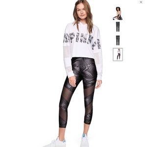 ❤️Pink Ultimate High Waist Shine Mesh Ankle Legg❤️